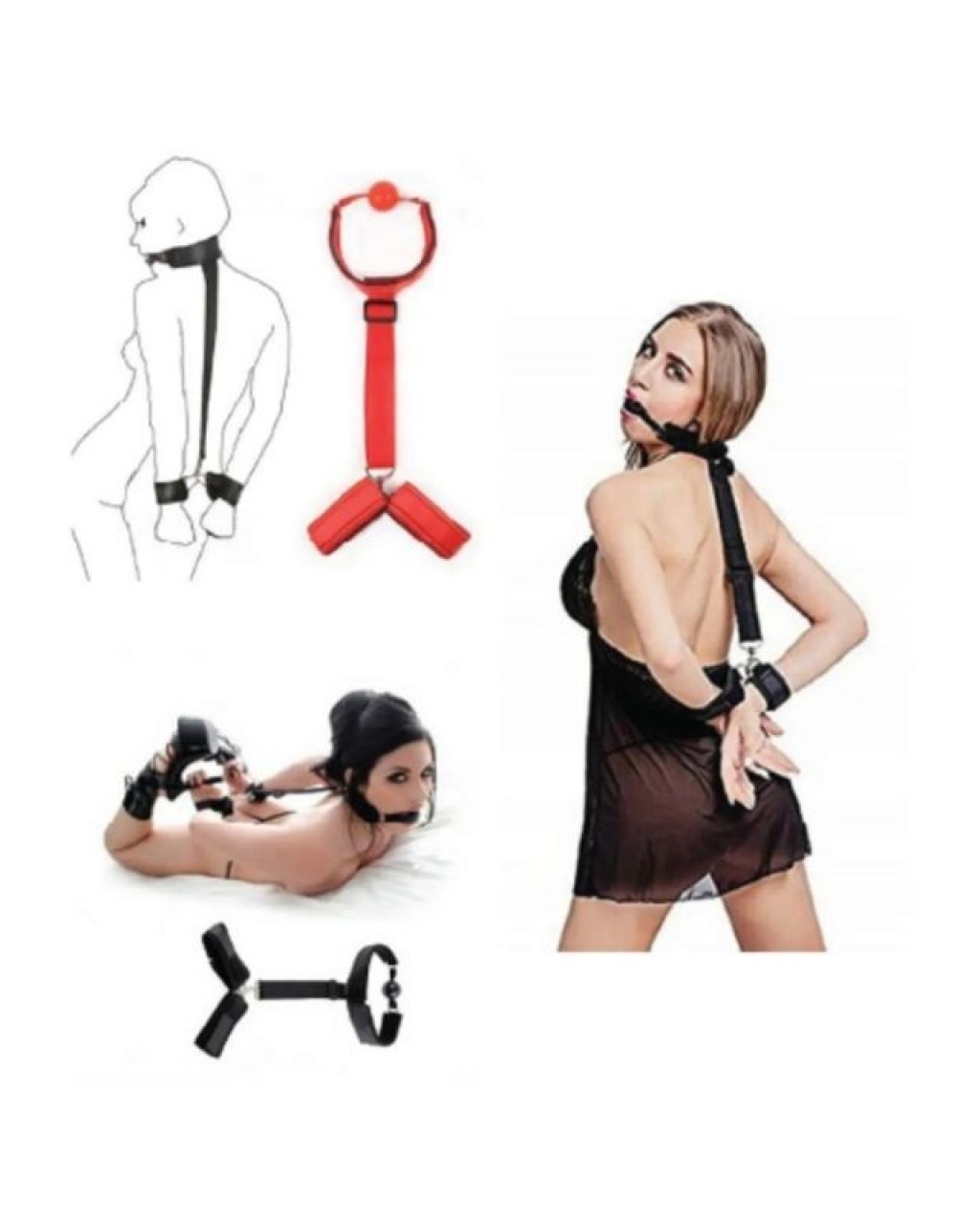 Fantezi Ağız Toplu Sırttan Bağlamalı Harness Esaret Kelepçesi Siyah Fantezi Ağız Toplu Sırttan Bağlamalı Harness Esaret Kelepçesi Siyah