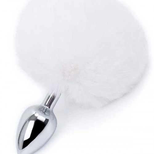 Tavşan Kuyruklu Gümüş Metal Anal Tapa Small