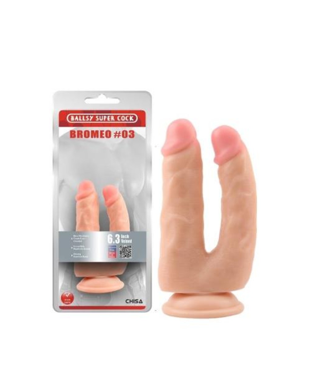 Bromeo Çiftli Kıkırdaklı Gerçekçi Dildo