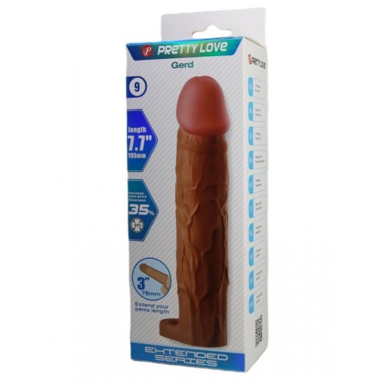 Censan Gerd Gerçek Hissiyatlı Uzatıcı Penis Kılıfı Brown