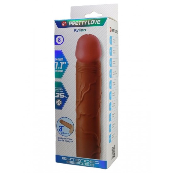 Censan Kylian Gerçek Hissiyatlı Uzatıcı Penis Kılıfı Brown