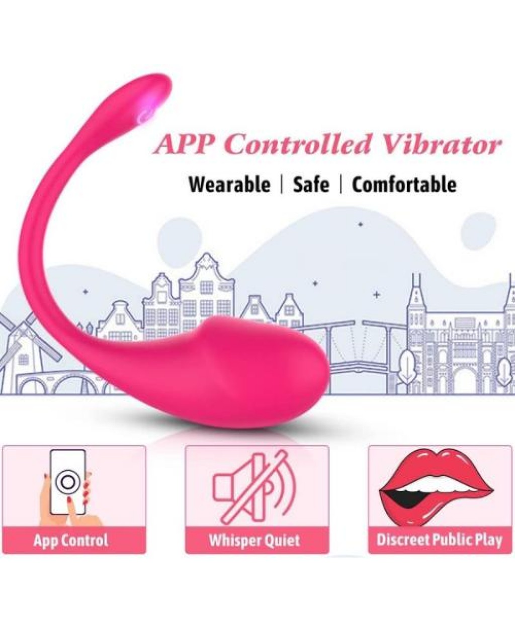 Noctis Telefon kontrollü Pembe vibratör