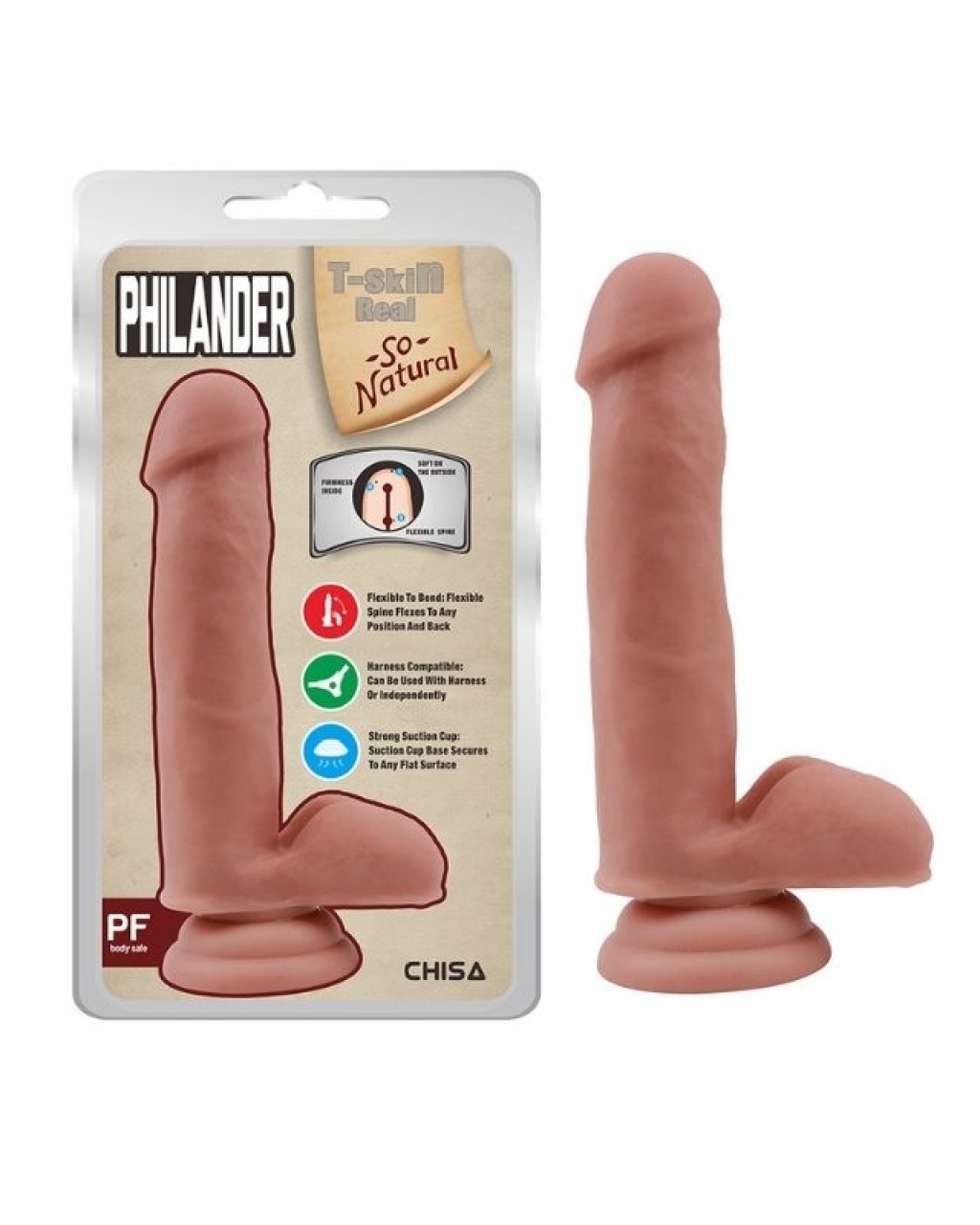 Philander 18cm Kıkırdaklı Gerçekçi Dildo