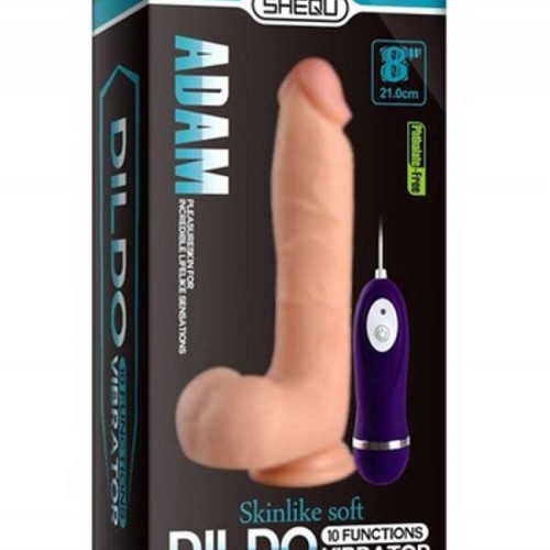 Shequ Adam Vibrating Realistik Vantuzlu Titreşimli Dildo 21 cm