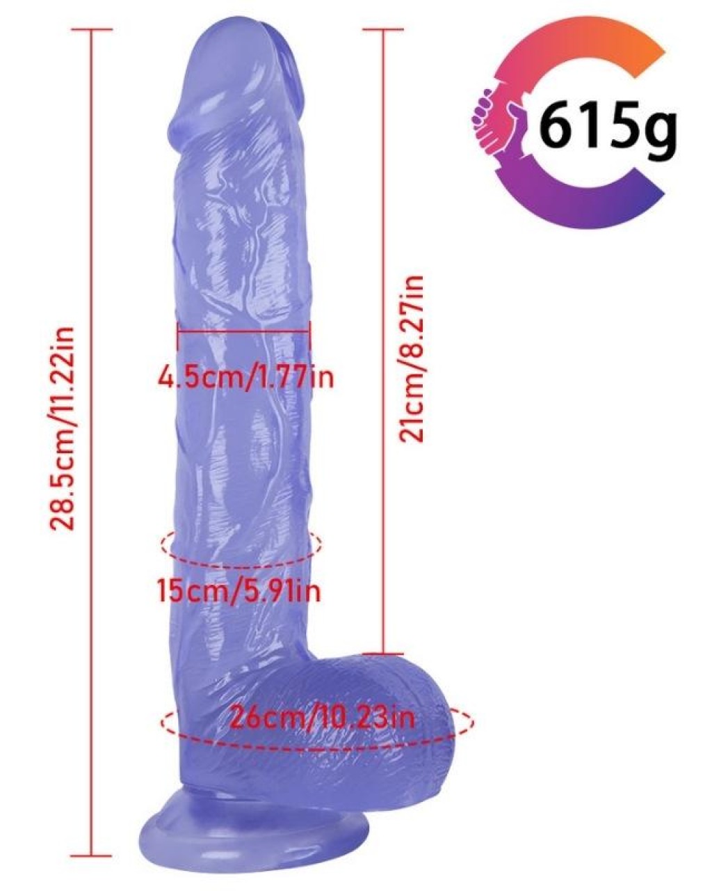 Noctis 28cm Mavi Realistik Dildo