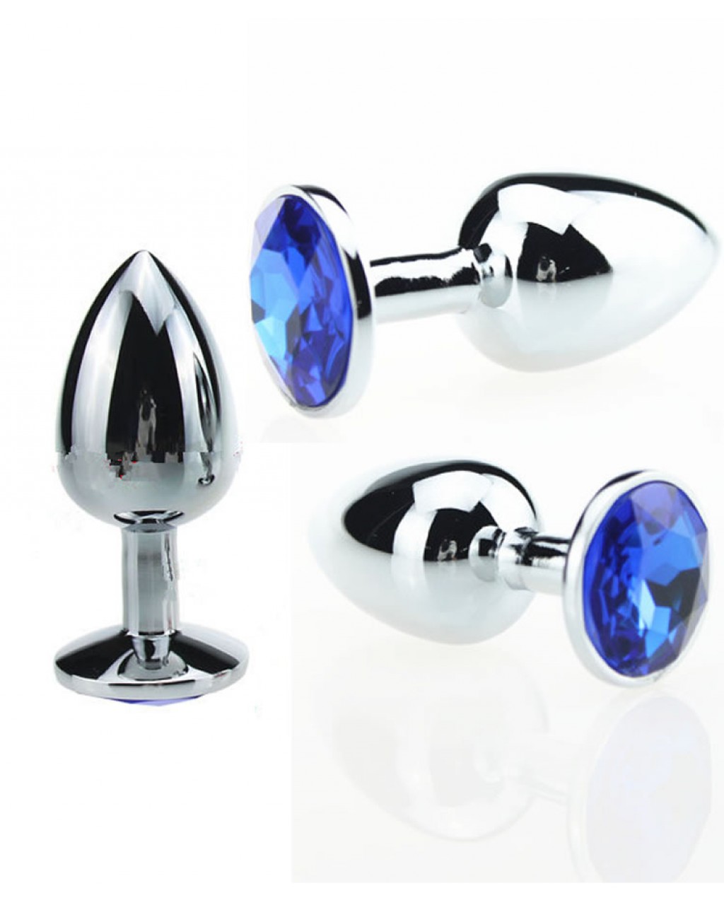 Mor Taşlı Metal Anal Plug Large