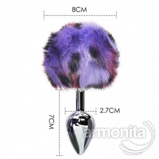 Tavşan Kuyruklu Gümüş Metal Anal Tapa Small