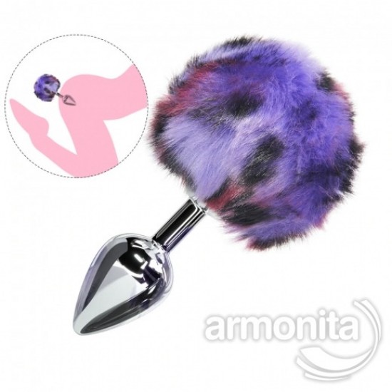 Tavşan Kuyruklu Gümüş Metal Anal Tapa Small